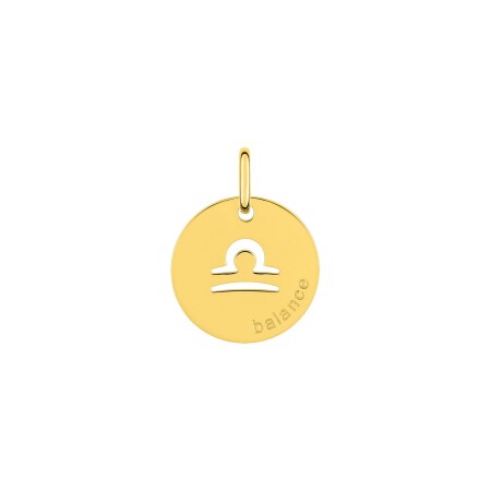 Médaille zodiaque Balance en or jaune