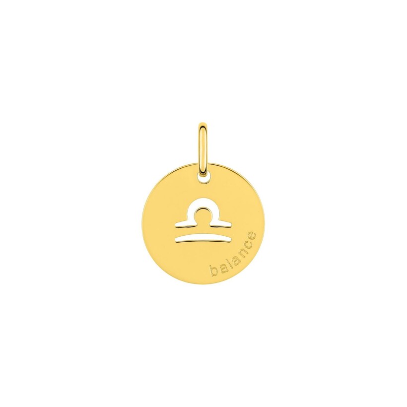 Médaille zodiaque Balance en or jaune