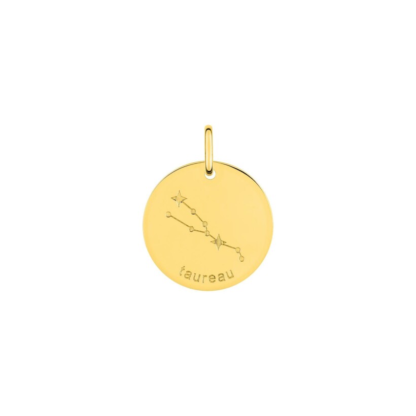 Médaille zodiaque Taureau en or jaune