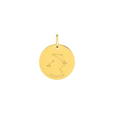 Médaille zodiaque Balance en or jaune