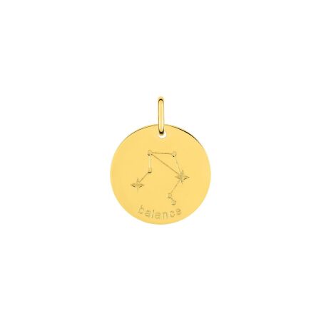 Médaille zodiaque Balance en or jaune