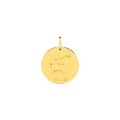 Médaille zodiaque Verseau en or jaune