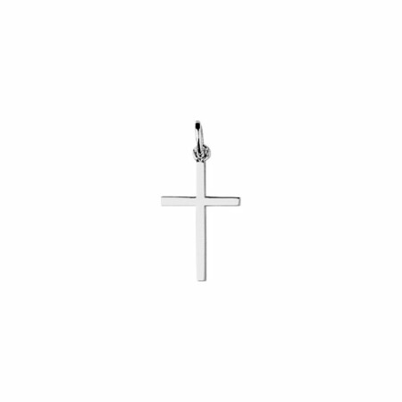 Pendentif croix en or blanc