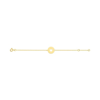 Bracelet motif coeur en or jaune