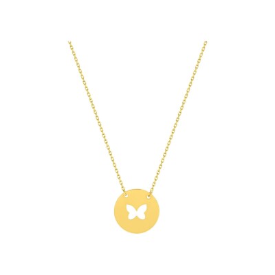 Collier motif papillonn en or jaune
