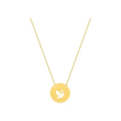 Collier motif hirondelle en or jaune