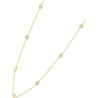 Collier en or jaune et oxyde de zirconium