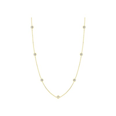 Collier en or jaune et oxyde de zirconium
