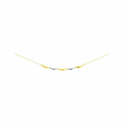 Collier en or jaune et or blanc, 42cm