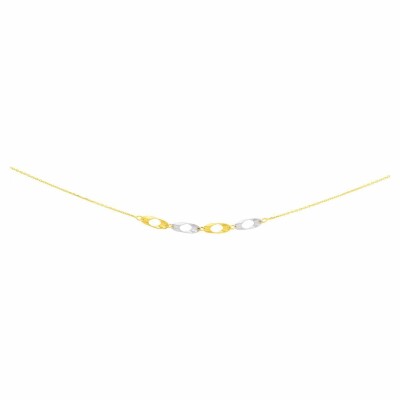 Collier en or jaune, or blanc, 42cm