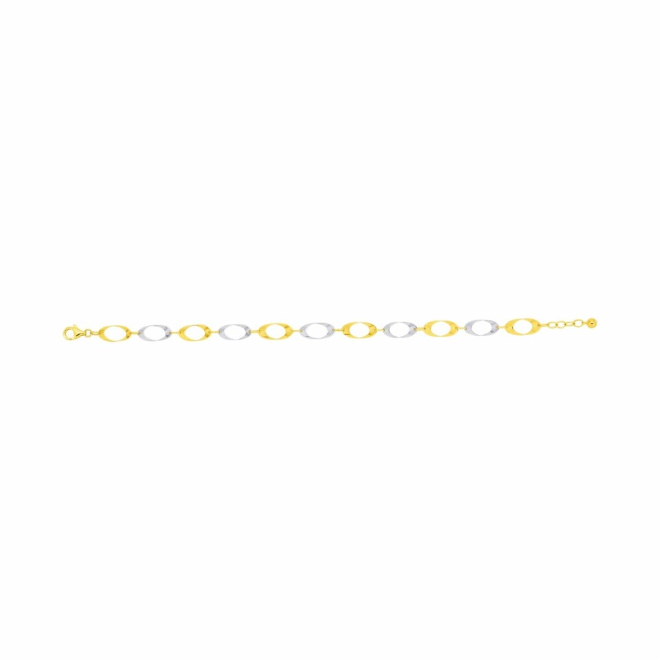 Bracelet en or jaune, or blanc