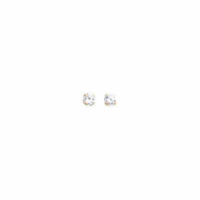 Boucles d'oreilles en or jaune et oxydes de zirconium