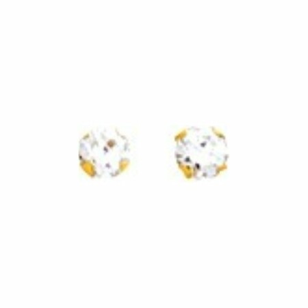 Boucles d'oreilles en or jaune et oxydes de zirconium