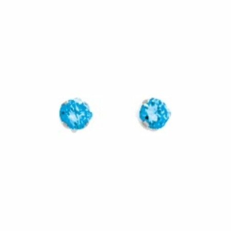 Boucles d'oreilles en or blanc et topazes bleues