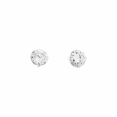 Boucles d'oreilles en or blanc et oxydes de zirconium