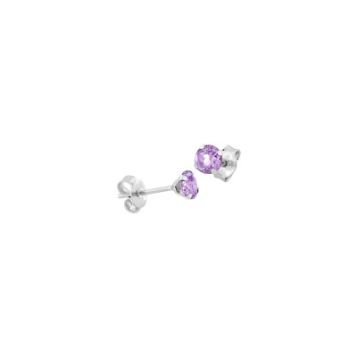 Boucles d'oreilles en or blanc et améthystes