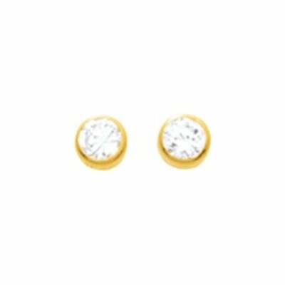 Boucles d'oreilles en or jaune et oxydes de zirconium