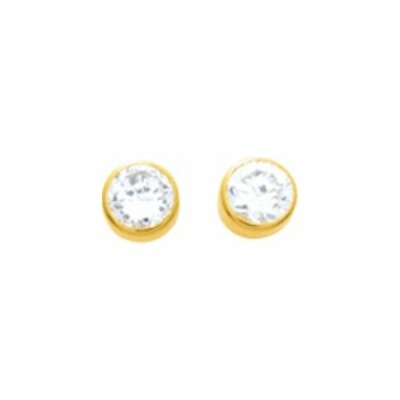 Boucles d'oreilles en or jaune et oxydes de zirconium