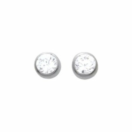 Boucles d'oreilles en or blanc et oxydes de zirconium