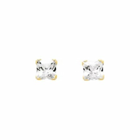 Boucles d'oreilles en or jaune et oxyde de zirconium