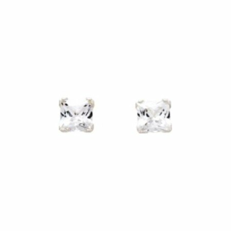 Boucles d'oreilles en or blanc et oxyde de zirconium