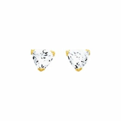 Boucles d'oreilles en or jaune et oxyde de zirconium