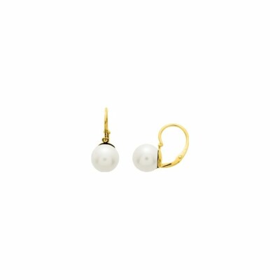 Boucles d'oreilles en or jaune et perles de culture