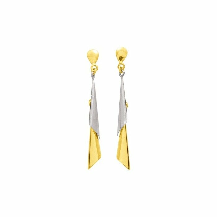 Boucles d'oreilles en or jaune, or blanc