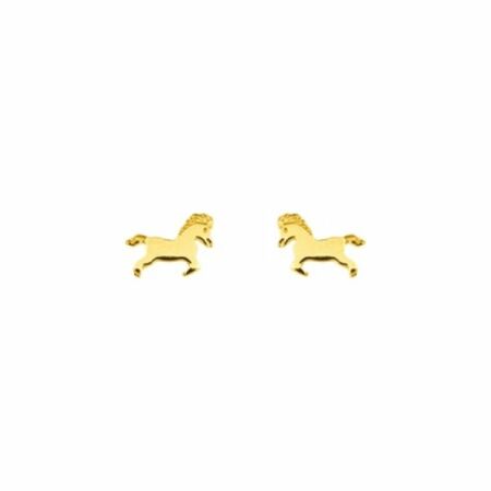 Boucles d'oreilles chevaux en or jaune