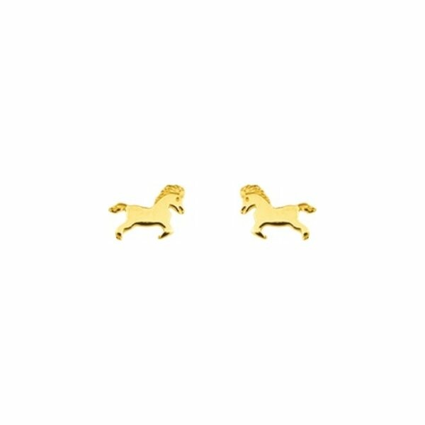 Boucles d'oreilles chevaux en or jaune
