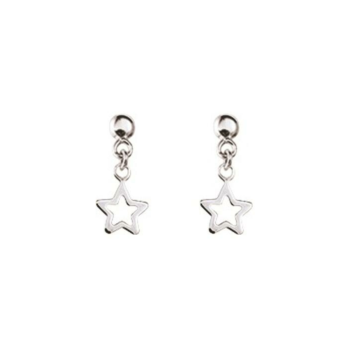 Boucles d'oreilles pendantes en or blanc