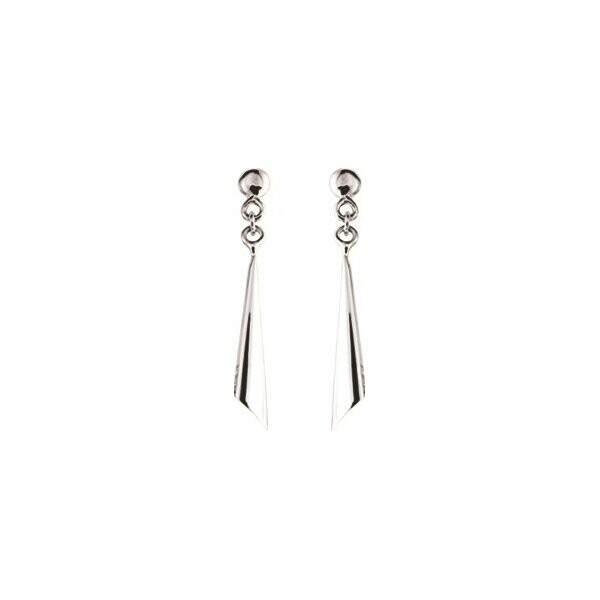 Boucles d'oreilles pendantes en or blanc