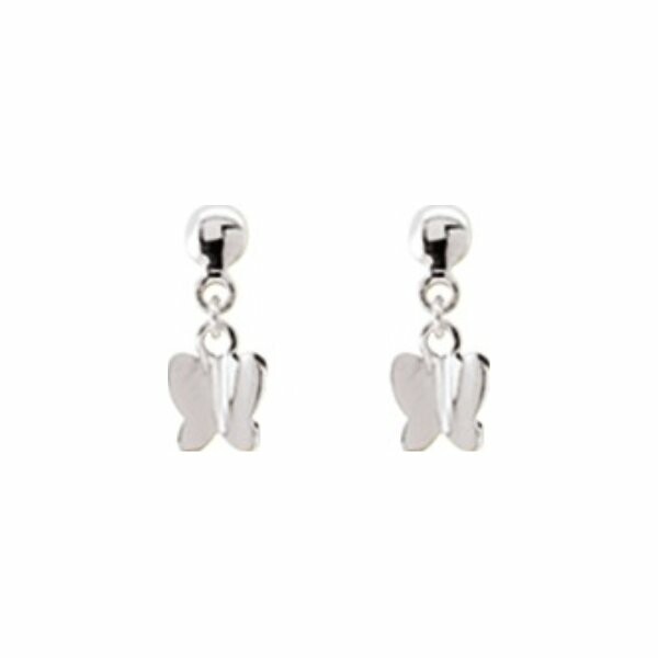 Boucles d'oreilles pendantes en or blanc