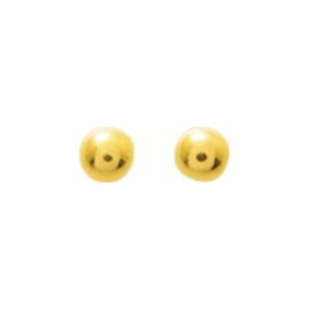 Boucles d'oreilles boule en or jaune, 3mm