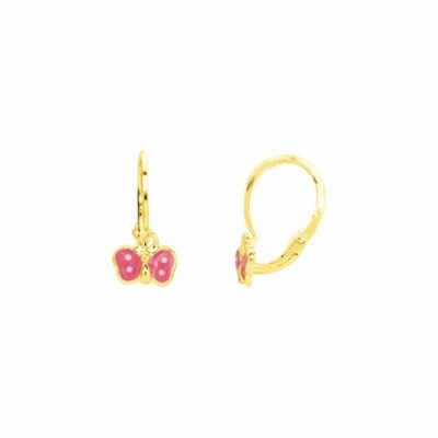 Boucles d'oreilles cerises en or jaune