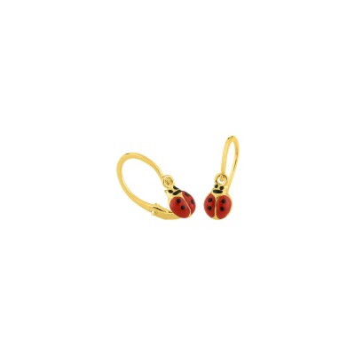 Boucles d'oreilles coccinelles en or jaune