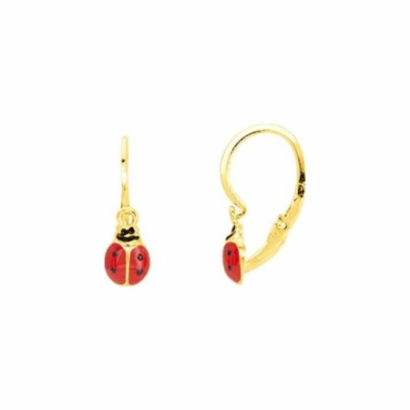 Boucles d'oreilles coccinelles en or jaune