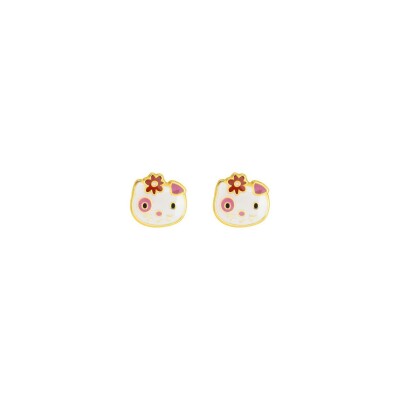 Puces d'oreilles chats en or jaune