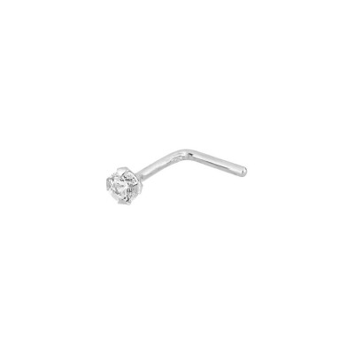 Piercing de nez en or blanc et oxyde de zirconium
