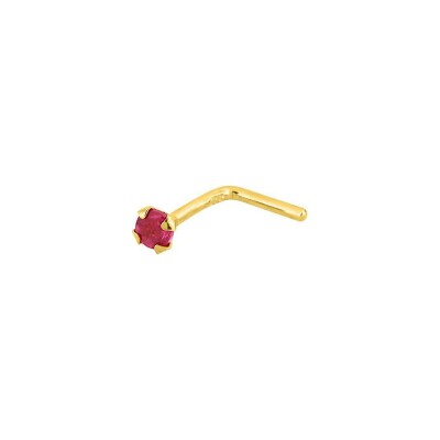 Piercing de nez en or jaune et rubis