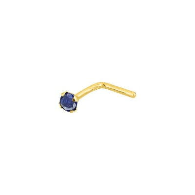 Piercing de nez en or jaune et saphir