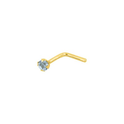 Piercing de nez en or jaune et topaze bleue