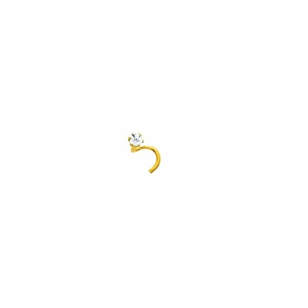Anneau De Nez Piercing BCR En Or Jaune 9 Carats Avec Oxyde De Zirconium - Neuf étiqueté