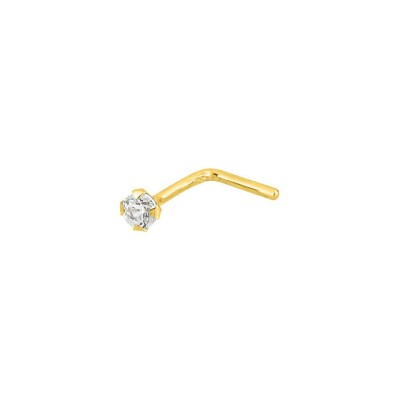 Piercing de nez en or jaune et oxyde de zirconium
