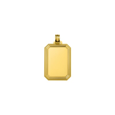 Pendentif à graver plaque rectangle biseauté en or jaune