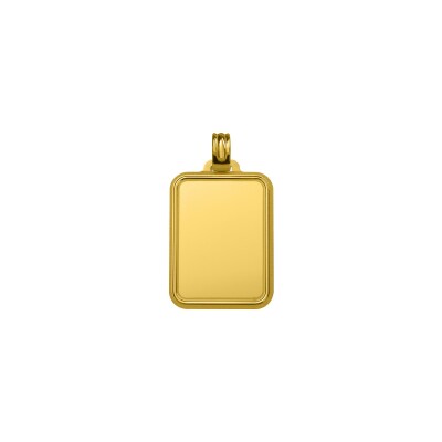 Pendentif à graver plaque rectangle arrondi en or jaune