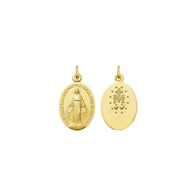 Médaille miraculeuse texte en français en or jaune