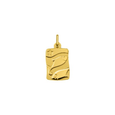 Pendentif zodiaque Poisson en or jaune