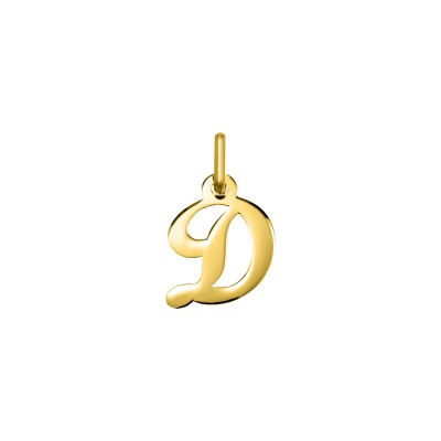 Pendentif initiale lettre D en or jaune