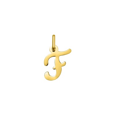 Pendentif initiale lettre F en or jaune